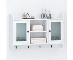 vidaXL Armadietto sospeso porta DVD/Libri/Oggetti in MDF Bianco