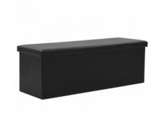 vidaXL Cassapanca Pieghevole in Similpelle 110x38x38 cm Nero