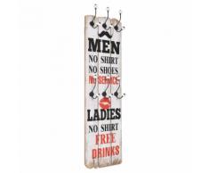 vidaXL Appendiabiti da Parete con 6 Ganci MEN LADIES 120x40 cm