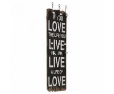vidaXL Appendiabiti da Parete con 6 Ganci LOVE LIVE 120x40 cm