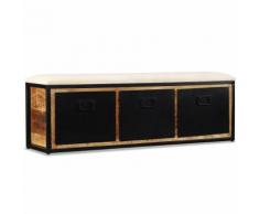 vidaXL Panca Contenitiva con 3 Cassetti Legno di Mango 120x30x40 cm