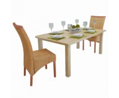 vidaXL Set Sedie Sala da Pranzo 2 pz in Rattan Marrone