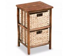 vidaXL Comodino in Bamboo e Giacinto d'Acqua 36x33x58 cm