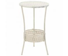 vidaXL Tavolino da Bar Vintage Circolare in Metallo 40x70cm Bianco