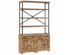 vidaXL Credenza con Ripiani in Legno Massello di Mango 120x35x200 cm