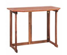 vidaXL Tavolo da Balcone in Legno Massello di Acacia 90x50x75 cm