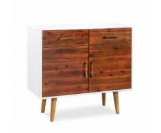 vidaXL Credenza in Legno Massello di Acacia 90x33,5x83 cm