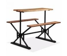 vidaXL Tavolo da Bar con Panche in Massello di Acacia 120x50x107 cm