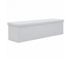 vidaXL Cassapanca Pieghevole in Similpelle 150x38x38 cm Bianco