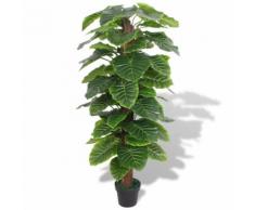 vidaXL Taro Pianta Artificiale con Vaso 145 cm Verde