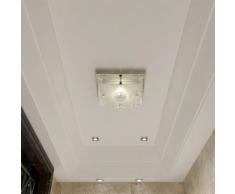 vidaXL Lampada da soffitto quadrata in vetro 1 x E27 Cristallo