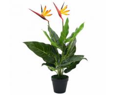 vidaXL Pianta Artificiale Strelitzia Regina Uccello del Paradiso 66 cm