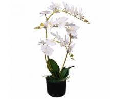vidaXL Orchidea Artificiale con Vaso 65 cm Bianca