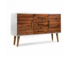 vidaXL Credenza in Legno Massello di Acacia 115x35x70 cm