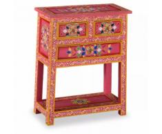 vidaXL Credenza con Cassetti in Massello di Mango Rosa Dipinta a Mano