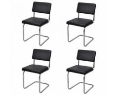 vidaXL Set 4 pz Sedia da pranzo nera in ecopelle design moderno