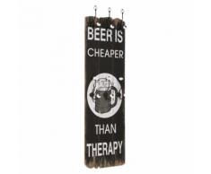 vidaXL Appendiabiti da Parete con 6 Ganci BEER CHEAPER 120x40 cm