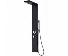 vidaXL Sistema Pannello Doccia in Alluminio Nero Opaco