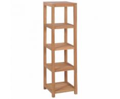 vidaXL Scaffale per Bagno a 4 Ripiani in Massello di Teak 42x42x165cm