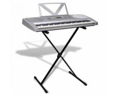 vidaXL Tastiera Elettrica 61 Tasti con Leggio + Supporto Tastiera Regolabile