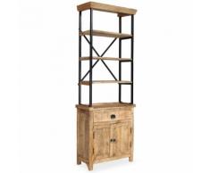 vidaXL Credenza con Ripiani in Legno Massello di Mango 65x30x180 cm