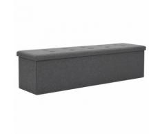 vidaXL Cassapanca Pieghevole in Simil Lino 150x38x38 cm Grigio Scuro