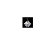 7432515427431Alaska - Plafoniera Sogni di Cristallo Colore : rosso - Seleziona il numero di Luci : 7 - Dimensioni : Larghezza 40 x Altezza 100 cm - In Vetro di Murano