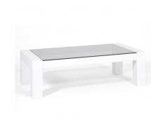 Mobilifiver Tavolino da salotto, piano in vetro temperato, Iacopo, Frassino Bianco