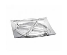 Antipastiera con cristallo Linea Q 28 x 28 acciaio inox