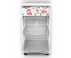Carrello Multiuso Da Cucina In Legno 3 Ripiani Vezzani Hearts Bian...