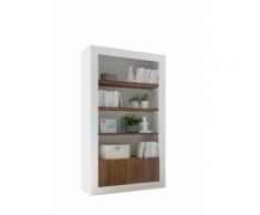 Credenza Libreria 2 Ante 4 Ripiani 110x42x191 Cm Tft Lipari Bianco...