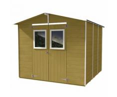 Casetta Box Capanno In Legno Tortora Per Attrezzi Con 2 Porte E Fi...