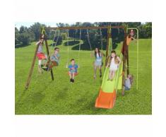 Area Giochi Altalena Scivolo Playground In Metallo E Legno H230cm ...