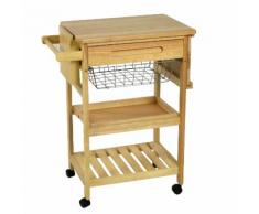 Carrello Da Cucina In Legno Della Gomma 2 Piani Cestello E Cassett...