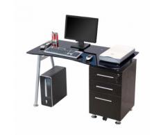 Scrivania Porta Computer Pc In Acciaio E Vetro Con Cassettiera My...