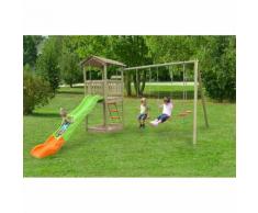 Area Giochi Altalena Scivolo Torretta Playground In Metallo E Legn...
