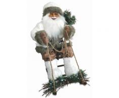 Pupazzo Babbo Natale Luminoso Con Slitta 6 Led In Stoffa H60 Cm So...