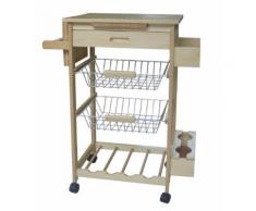 Carrello Da Cucina In Legno Archimede Kt0023b Con Accessori...