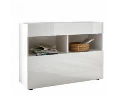 Credenza Mobile Soggiorno 1 Anta 2 Vani 111x42x82 Cm Tft Akira Bia...