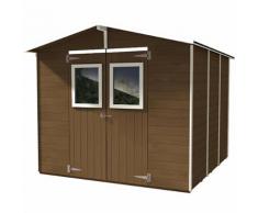 Casetta Box Capanno In Legno Noce Per Attrezzi Con 2 Porte E Fines...