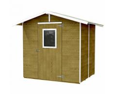 Casetta Box Capanno In Legno Tortora Per Attrezzi Con Porta E Fine...