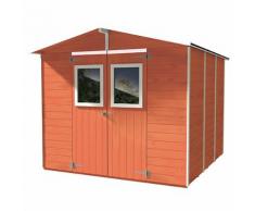 Casetta Box Capanno In Legno Salmone Per Attrezzi Con 2 Porte E Fi...