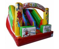 Castello Giostra Gonfiabile Con Pompa Playhouse Doppio Scivolo Pro...