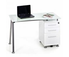 Scrivania Porta Computer Pc In Acciaio E Vetro Con Cassettiera My...