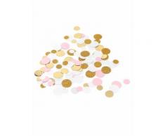 Coriandoli da tavola cerchi bianchi rosa e oro