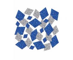Coriandoli da tavola blu e argento con brillantini