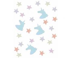 Coriandoli da tavola unicorni e stelle color pastello