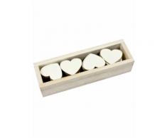 Scatola di 48 cuori in legno