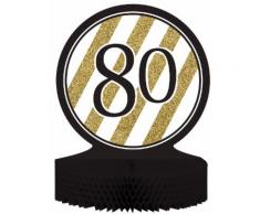 Centrotavola 80 anni nero e oro