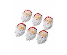 6 mini Babbo Natale in resina da 4 cm